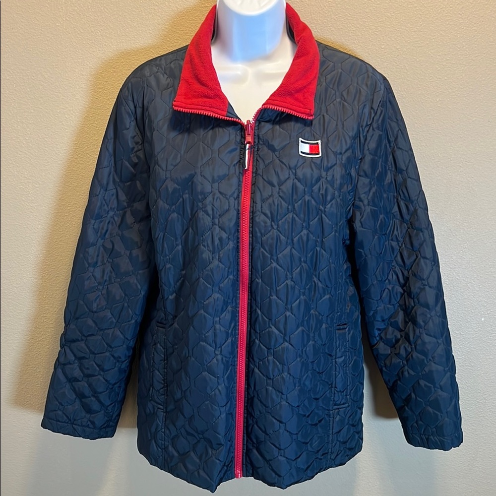 Tommy Hilfiger Women’s Blue & Red Puffer Jacket Size XL